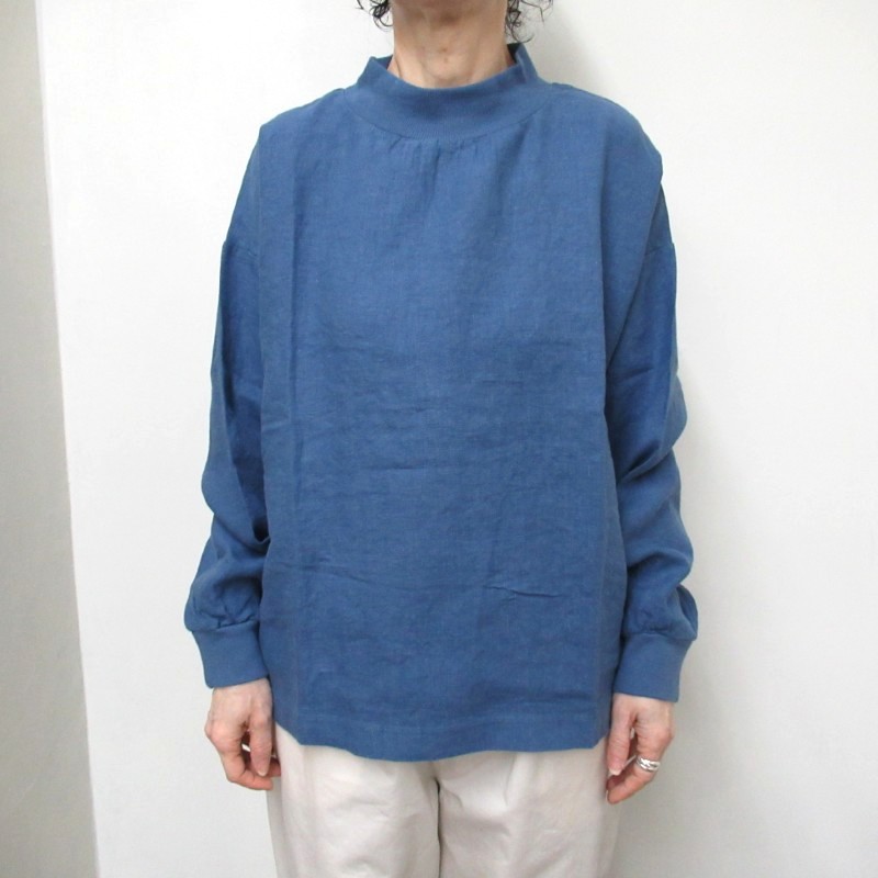 LAITERIE  リユールリネン2 リブプルオーバー /INDIGO78 【日本製】